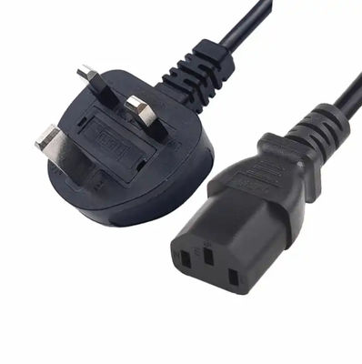 उपभोक्ता इलेक्ट्रॉनिक्स के लिए 3 पिन पावर कॉर्ड 220V - 250V 13A