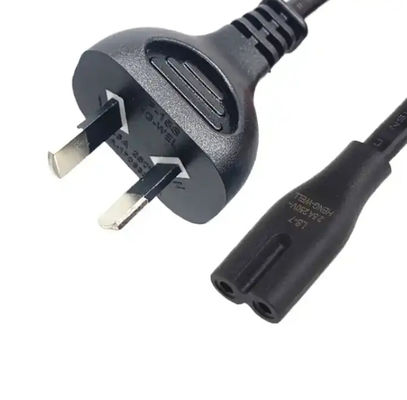C7 AU पावर कॉर्ड SAA 2 पिन एक्सटेंशन केबल 7.5A 250V अनुकूलित रंग