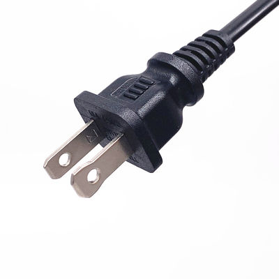 HENG-WELL US 2 पिन NEMA 1-15P प्लग टू IEC 320 C7 पावर कॉर्ड सेट पीवीसी 1.8M 1800 मिमी ब्लैक UL पावर कॉर्ड