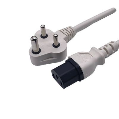 BIS1293 भारत पावर कॉर्ड 6A 250V 3 पिन प्लग लैपटॉप पीसी इलेक्ट्रिक के लिए