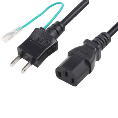 12A 125V जापान पावर कॉर्ड PSE से C13 प्लग ग्राउंड वायर के साथ ब्लैक