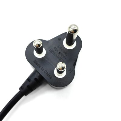 16A 250V 3Pin पीवीसी भारत पावर एक्सटेंशन कॉर्ड 1M लंबाई OEM अनुकूलित