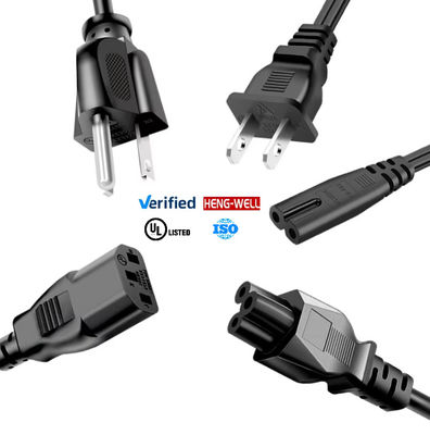 7A-10A 125V यूएसए पावर एक्सटेंशन कॉर्ड Nema5-15P प्लग के साथ