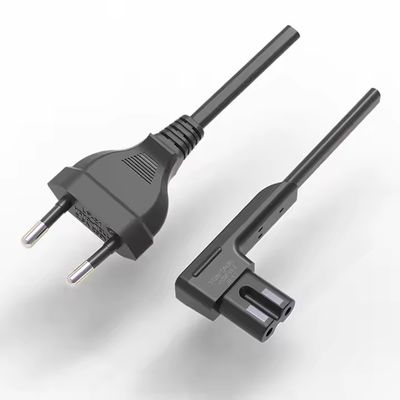 सीई ENEC AC यूरोपीय 2 Prong कोण C7 इलेक्ट्रिक पावर प्लग 2.5A 250V 2 पिन Eu पावर कॉर्ड